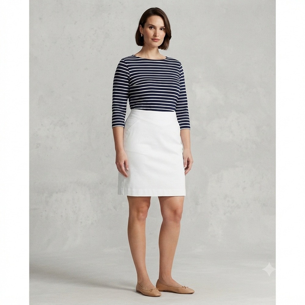 J.Crew Chino Pencil Skirt (Classic Preppy Workwear) White Size 14